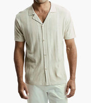 Men's Sand Short Sleeve Knit Polo Shirt