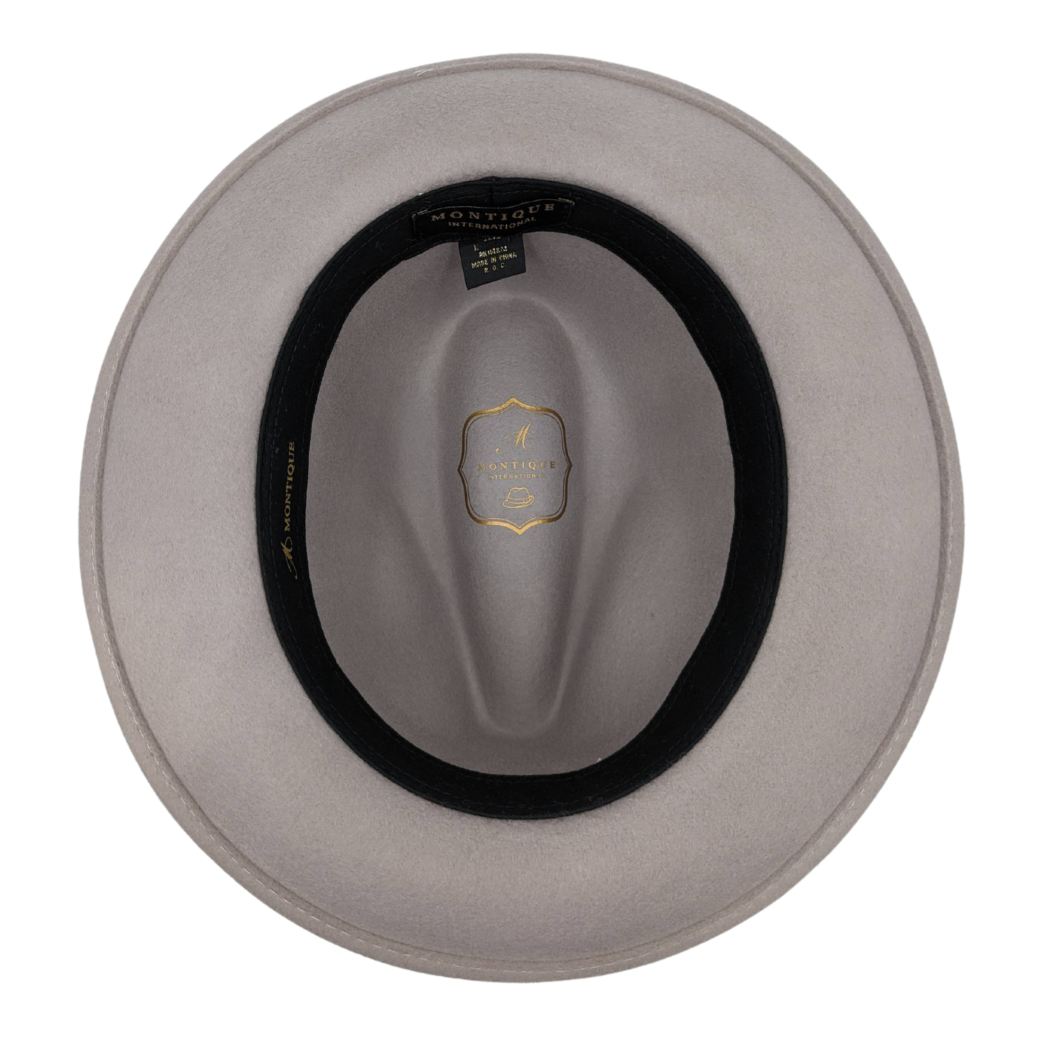 mens ash grey wool felt fedora hat with grosgrain band