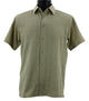 ShadowGrid Collection Olive Plaid Texture Microfiber Short Sleeve Shirt – Full Cut