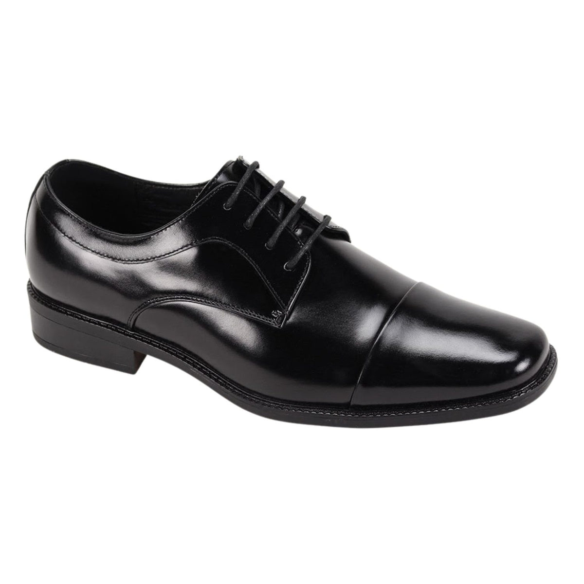 Buy Classic Black Leather Cap Toe Lace Shoes – Suits & More