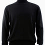 Elysium Threads Collection: Black Cotton Tencel Mock Neck Sweater