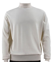 Ivory Cotton Tencel Mock Neck Sweater