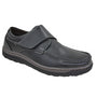 Lustrage Collection: Men's Black Easy Fasten Slip On Casual Shoes - Medium and Wide