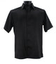 Sleek Hue Collection Tone on Tone Black Geometric Short Sleeve Shirt - Full Cut
