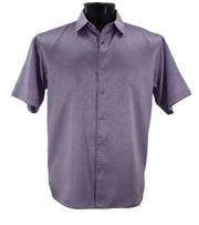 Men’s Lavender Tone-on-Tone Geometric Short Sleeve Shirt - Full Cut