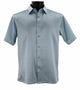 Sleek Hue Collection Tone on Tone Metallic Blue Geometric Short Sleeve Shirt - Full Cut