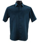 Sleek Hue Collection Tone on Tone Dark Teal Geometric Short Sleeve Shirt - Full Cut
