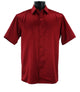 Sleek Hue Collection Tone on Tone Red Geometric Short Sleeve Shirt - Full Cut