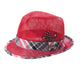 Montique Men's Sinamay Straw Stingy Brim Fedora Hat H685 - Red