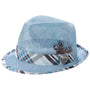 Montique Men's Sinamay Straw Stingy Brim Fedora Hat H685 - Sky Blue