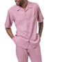 Classic Collection: Rose Walking Suit 2 Piece Solid Color Short Sleeve Set 696