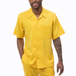 Classic Collection: Canary Walking Suit 2 Piece Solid Color Short Sleeve Set 696