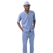 Carolina Solid Short Sleeve Walking Suit Set - Classic Fit