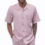 Classic Collection: Mauve Walking Suit 2 Piece Solid Color Short Sleeve Set 696