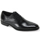 Medallion Marvels: Men's Black Medallion Toe Oxford Shoes
