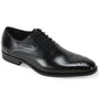 Medallion Marvels: Men's Black Medallion Toe Oxford Shoes