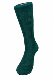 Hunter Green Circular Jacquard Pattern Dress Sock by Bruno Conte