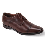 Decadawn Collection: Men's Brown Lace Up Cap Toe Shoes - Medium and Wide