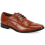 Men's Cognac Lace Up Cap Toe Shoes - Medium and Wide
