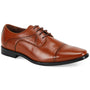 Decadawn Collection: Men's Cognac Lace Up Cap Toe Shoes - Medium and Wide