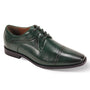 Decadawn Collection: Men's Forest Green Lace Up Cap Toe Shoes - Medium and Wide