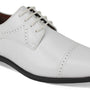 Decadawn Collection: Men's White Lace Up Cap Toe Shoes - Medium and Wide
