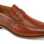 Aquila Collection: Classic Cognac Moc Toe Slip-On Dress Shoes - Medium and Wide