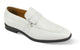 Aquila Collection: Classic White Moc Toe Slip-On Dress Shoes - Medium and Wide