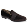Lynx Collection: Chocolate Brown Plain Toe Strap Smoker Shoes - Luxurious Velvet