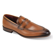 Tan Genuine Leather Moc Toe Penny Loafer Slip-On Dress Shoes