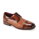 Tan Cap Toe Leather Lace-Up Dress Shoes