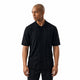 Men’s Black Textured Knit Button-Down Short Sleeve Shirt