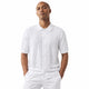 Men’s White Textured Knit Button-Down Short Sleeve Shirt