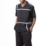 Montique Black Color Block Walking Suit 2 Piece SHORTS SET 72202