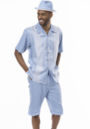 Floral Stripe Carolina Walking Suit 2 Piece SHORTS SET 72227