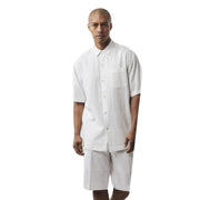 Men's White Linen 2 Piece Short Pants Set by Stacy Adams