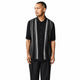 Men’s 2 Piece Short Sleeve Set with Geometric Pattern - Black