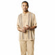 Men’s 2 Piece Short Sleeve Set with Geometric Pattern - Khaki