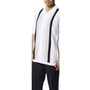 Vardos Collection: Men's Black & White 2-Piece Short Sleeve Set with Vertical Textured Stripes