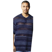 Stacy Adams Midnight Blue Fancy Crochet Short Sleeve Shirt