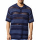 Midnight Blue Fancy Crochet Short Sleeve Shirt by Stacy Adams