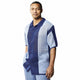 Men’s Navy & Sky Blue Color Block Crochet Knit Shirt