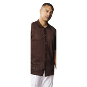 Men's Brick Fashion Knit Short Sleeve Polo Shirt