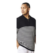 Men’s Black Engineered Knit Half-Zip Polo Shirt by Stacy Adams