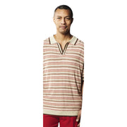 Men's Tan Stacy Adams Striped Dyed Knit Pullover Shirt