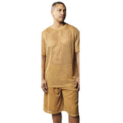 Vaniluxe Collection: Stacy Adams Fishnet Shorts Set-Gold