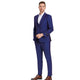 Windowpane 3-Piece Skinny Fit Suit with Double-Breasted Vest - Admiral Blue by Tazzio