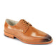 Cavoti Collection: Men's Tan Moc Toe Embossed Leather Lace-Up Shoes