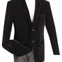 Countess Collection: Black Velvet Solid Color Single Breasted Regular Fit Blazer