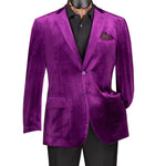 Countess Collection: Purple Velvet Solid Color Single Breasted Regular Fit Blazer